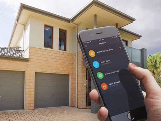 Opening a garage door using a smartphone